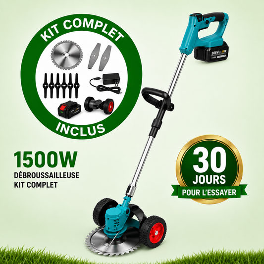 T90 PRO - Débroussailleuse sans Fil 1500W Kit Complet - 3 en 1 Coupe-Bordure